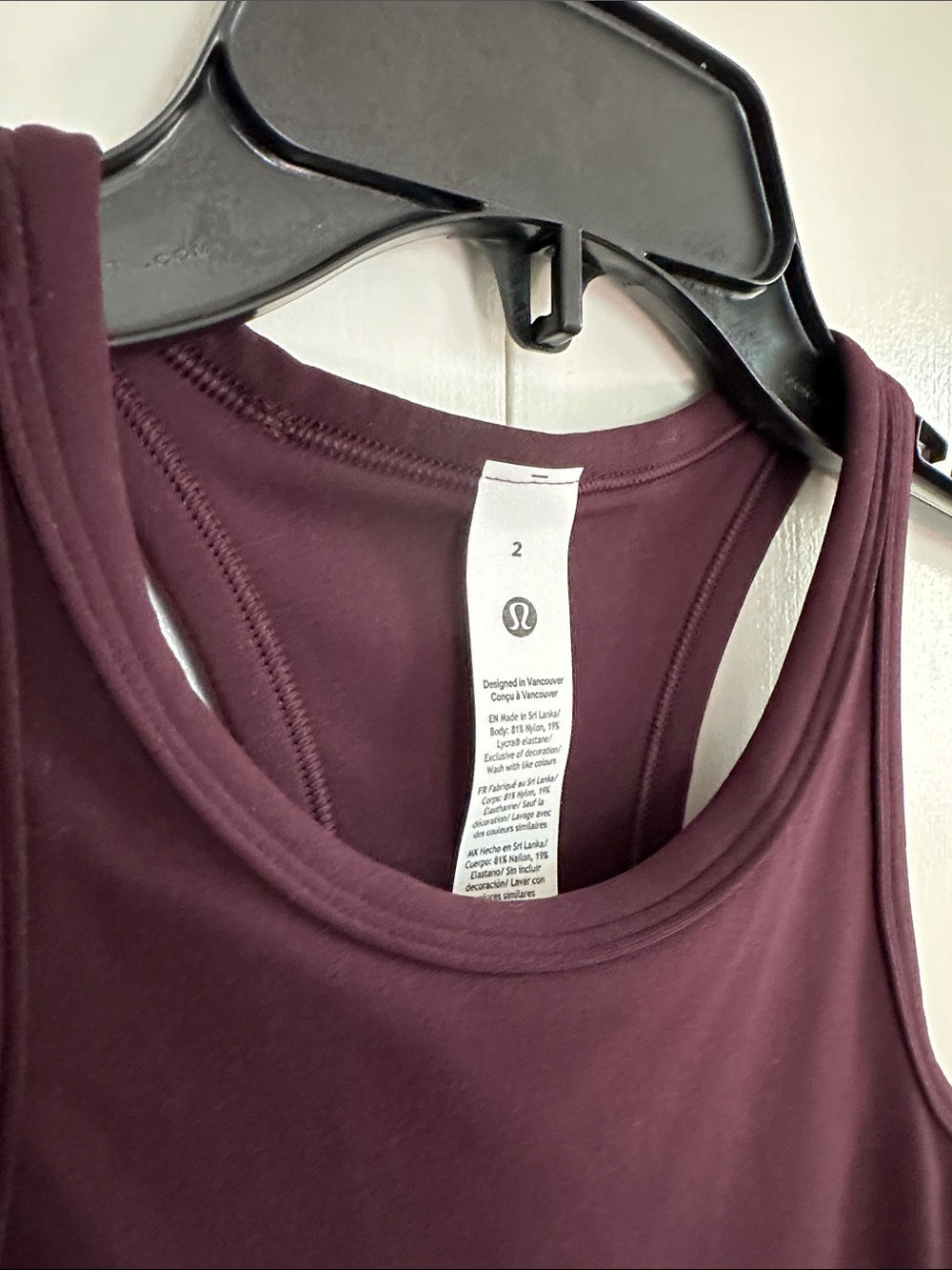 Lululemon Align Waist-Length Racerback Tank Top - Black Plum
